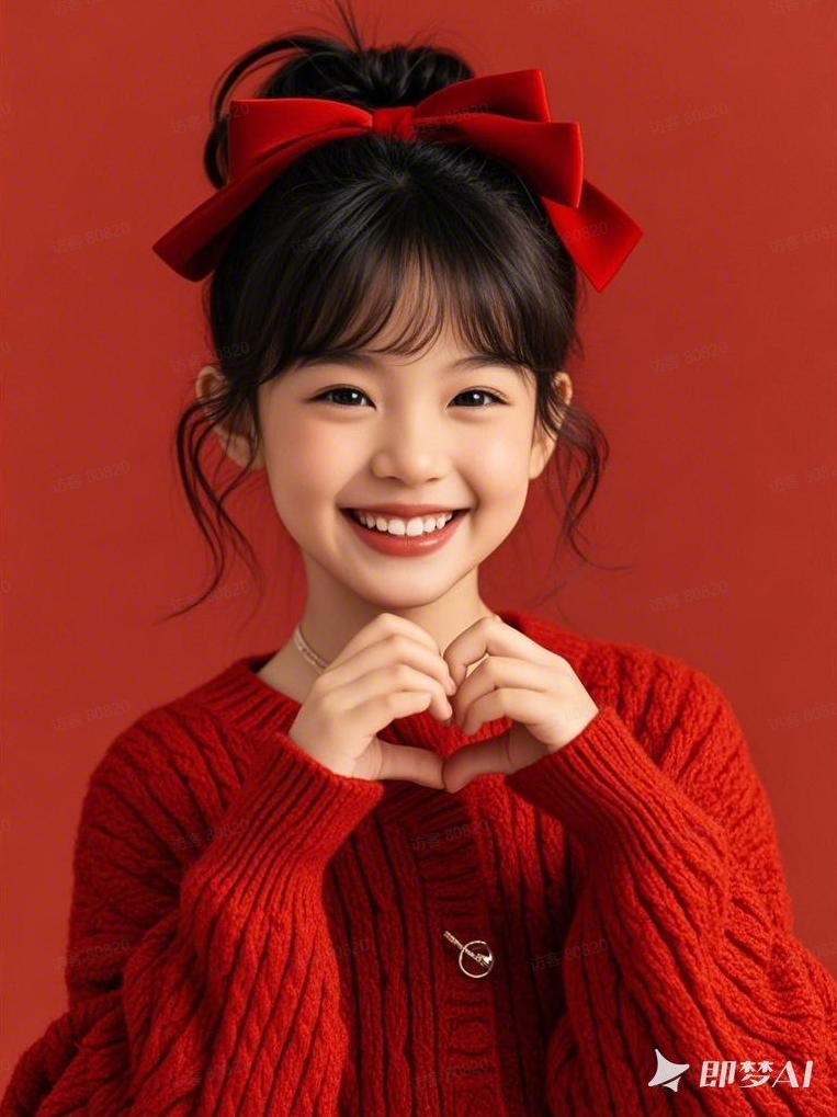 图片[2]-5岁小女孩红衣系列AI绘画提示词-抖微AI