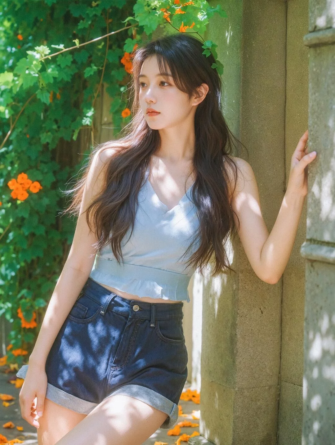 图片[9]-AI 镌刻暖阳风华，9 组清甜少女夏日写真大片出图提示词-抖微AI